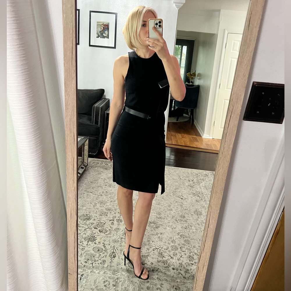 Calvin Klein Collection Black Halter Sheath Midi Dress